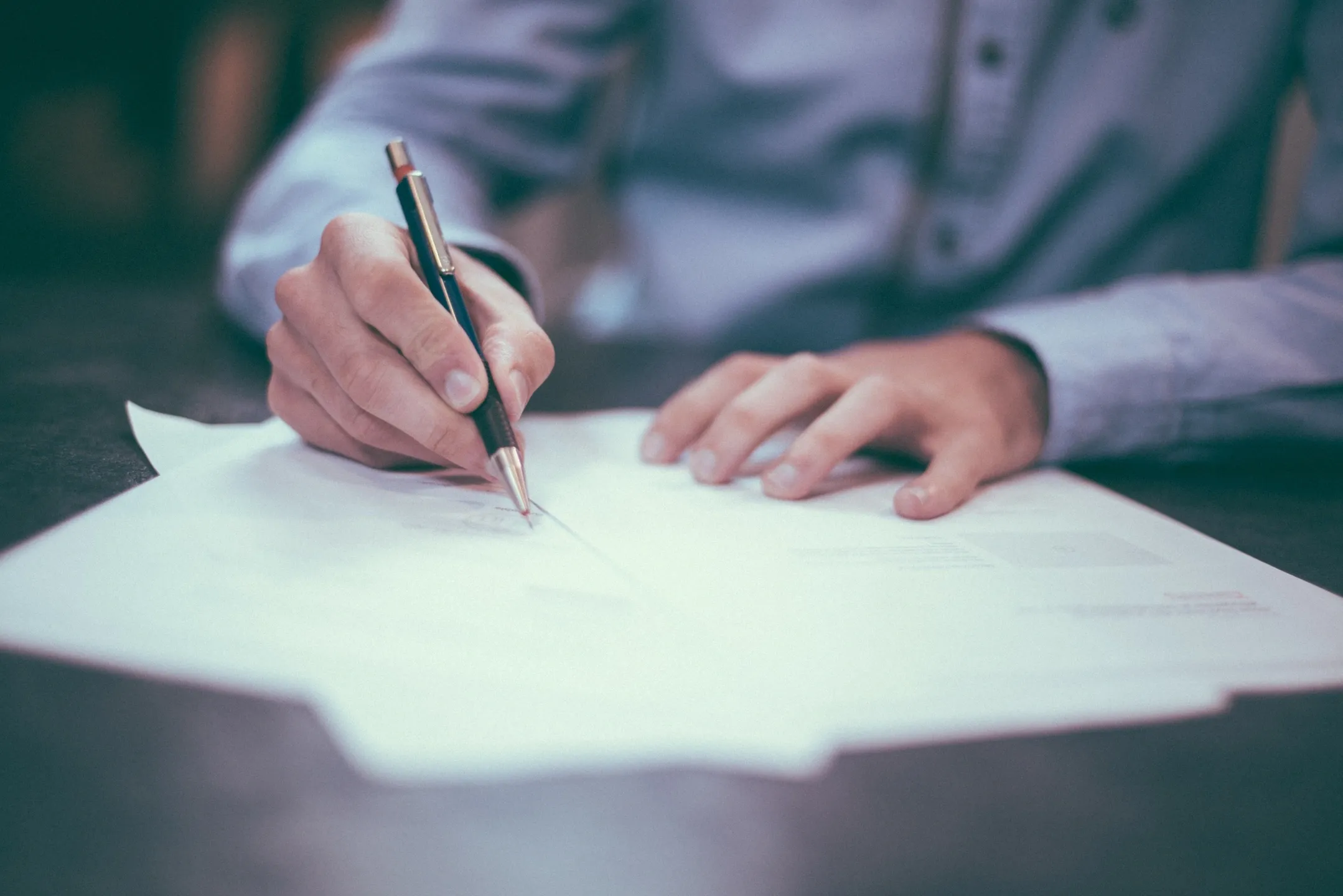 Person signing paper work